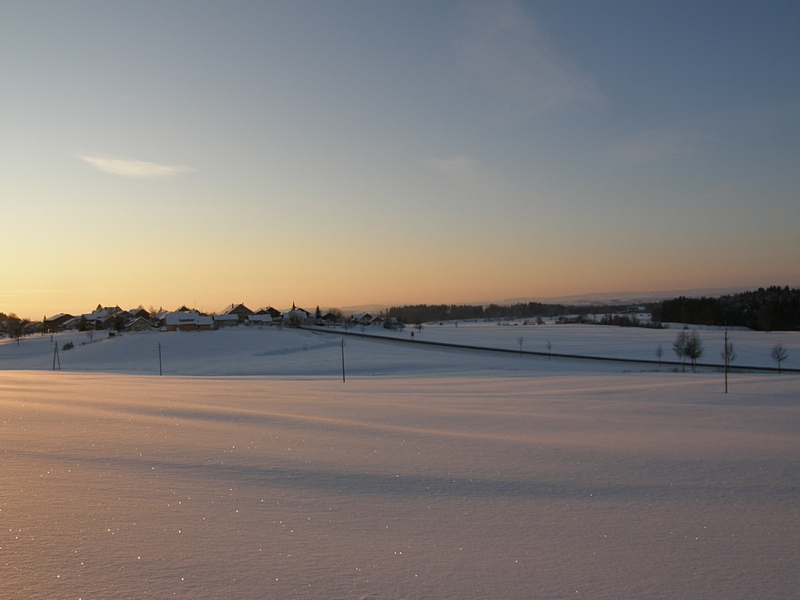 Abendlicht auf Schnee