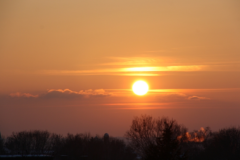 Sonnenuntergang ber dem Schussental