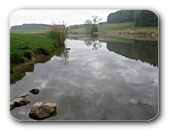 Teich mit gespiegelten Wolken